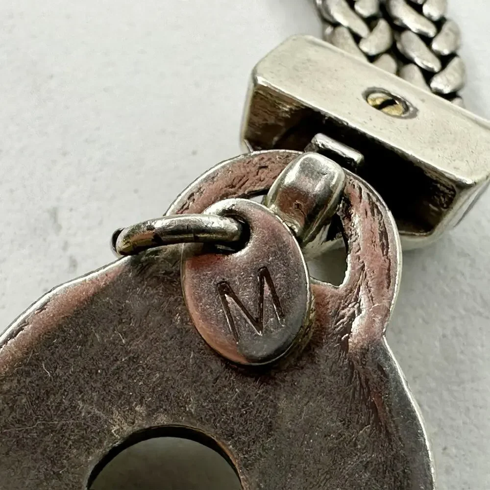 Brighton Silver Tone Braided Chain Belt Heart Charm Medium (M) ✨